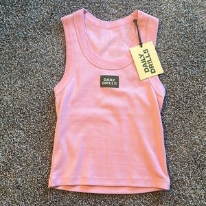 Daily Drills Ribbed Tank in Blush